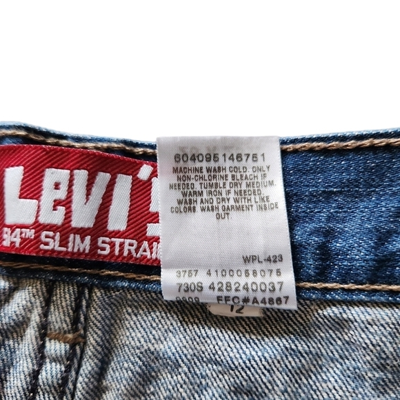 Levi's  514 slim straight blue denim Jean pants 26x26.5 - Picture 5 of 8